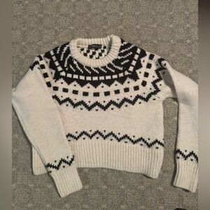 Zara Black and Cream Turtleneck Sweater